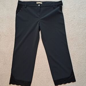 Black lacey capris size medium/ large